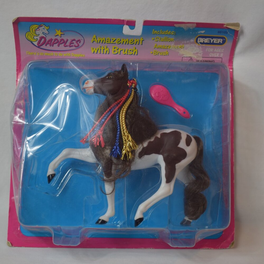 1995 NIP Vintage Breyer Horse Dapples  Amazement With Brush